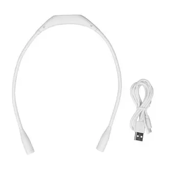 Светодиодная лампа на шею с USB-зарядкой, 3 уровня яркости, 360 градусов, гибкая светодиодная лампа для чтения на шее для бега белый