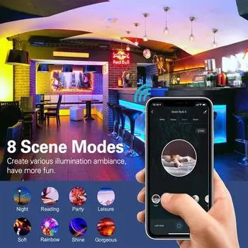 Светодиодная лампа Smart Lamp E27 RGB Multi Color Change APP Control Light Lamp Bluetooth Tuya 110 В 220 В для украшения спальни дома 220V
