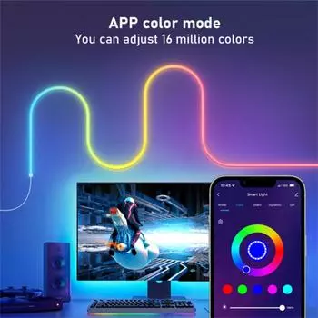 Светодиодная лента Bluetooth Symphony Neon RGB Horse Racing Водонепроницаемая световая лента DIY Graffiti Smart Ambient Lights Strip Популярная лента 2024 года 3m