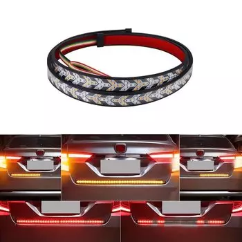 Светодиодная лента Catland Flowing LED, светодиодная лента, последовательный указатель поворота, задний фонарь, янтарно-красный, 2 цвета, 12 В, автомобильный указатель поворота, стоп-сигнал, функция Delight