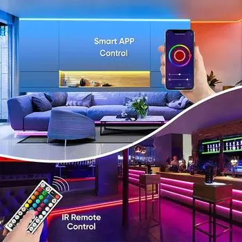 Светодиодная лента DC5V RGB Neon с Bluetooth-приложением и пультом дистанционного управления на 44 кнопки, водонепроницаемая неоновая лента RGB для телевизора, домашнего и наружного декора, освещения 1m