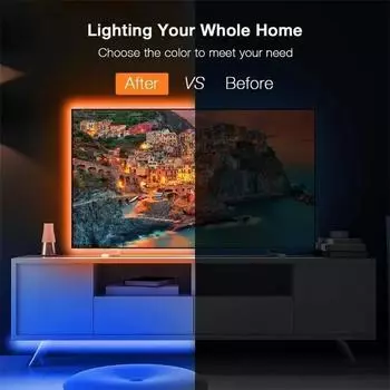 Светодиодная лента RGB 5050 для телевизора с 3 клавишами управления USB 5 В, светодиодная лента для подсветки телевизора, украшение для домашней вечеринки, гибкая лента 1m