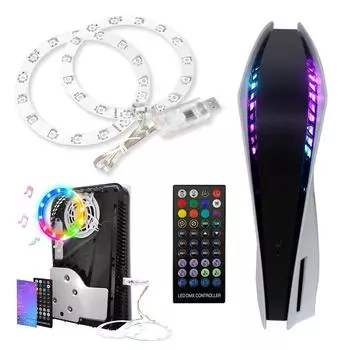 Светодиодная лента RGB для консоли PS5, 8 цветов, 400 эффектов, декоративная гибкая лента с пультом дистанционного управления