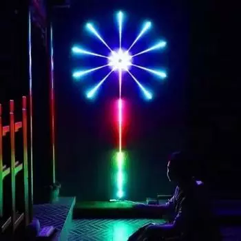 Светодиодная лента RGB-фейерверк с Bluetooth-приложением для неоновой ленты Светодиодные ленты с USB-питанием 5 В Светодиодные ленты для рождественской вечеринки one set разноцветный