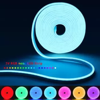 Светодиодная лента RGB Neon Sign LED Remote&App Control USB TV Backlight Music Sync DIY Decor Рождественская вечеринка Домашнее украшение Освещение 1m