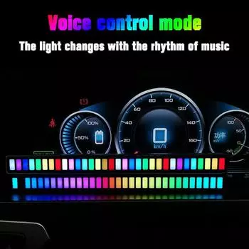 Светодиодная лента RGB с беспроводным управлением звуком и приложением, активируемое голосом, музыкальный ритм, подсветка для игр в автомобиле
