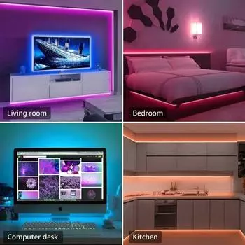 Светодиодная лента RGB SMD 5050 Bluetooth Music Sync Strip Lamp 24-кнопочный пульт дистанционного управления Диодная лента для домашнего рождественского декора 1m