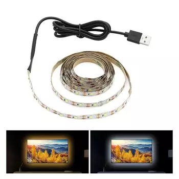 Светодиодная лента с питанием от USB 2835 SMD DC 5 В, гибкая светодиодная лента 1 м, 2 м, 3 м, 4 м, 5 м, фоновое освещение экрана телевизора 0.5m белый