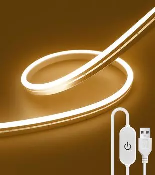 Светодиодная лента ShineBurky USB 5V IP67 Водонепроницаемая светодиодная неоновая трубка с регулируемой яркостью освещения Простая установка Непрямое освещение Магазин Декоративная лента Светильник