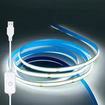 Светодиодная лента USB 1M-5M 5 В 320 светодиодов/м COB сенсорный датчик диммируемая лампа лента DIY подсветка зеркала для телевизора кухня комната ночное освещение 0.5m