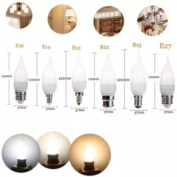 Светодиодная люстра, лампа 3 Вт E12 E14 SES B22 BC E27, свеча 2835 SMD, Velas Decorativas Lighting, замена галогенной лампы 25 Вт Cold White