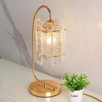 Светодиодная настольная лампа Crystal LED с плавной регулировкой яркости, кнопка включения питания, пульт дистанционного управления E14, прикроватная лампа, украшение для гостиной, настольная лампа 3 color dimming