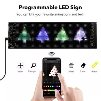 Светодиодная панель управления Bluetooth App Control USB Plug-in DIY Программируемый гибкий дисплейный экран для автомобилей, магазинов, отелей, баров, вечеринок