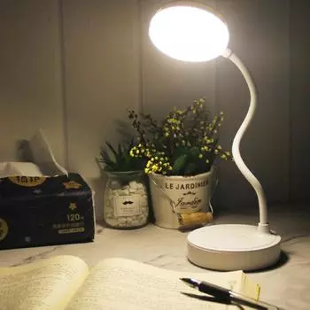 Светодиодная портативная настольная лампа с регулируемой яркостью, USB-разъем, питание от батареек, настольная лампа для чтения в спальне, ночник для защиты глаз, светодиодная прикроватная лампа