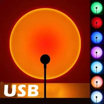 Светодиодная USB лампа на закате, проектор для домашнего декора, ночник, портативный светильник для гостиной, настенная фотография, неоновые огни