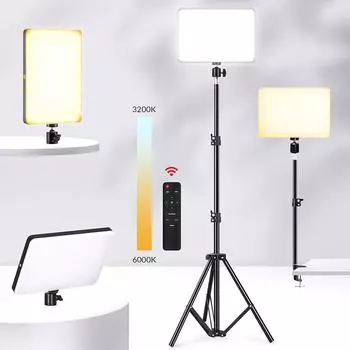 Светодиодная видеопанель для освещения фотокамеры, комплект для фотостудии со стойкой для прямой трансляции Youtube Tiktok EU