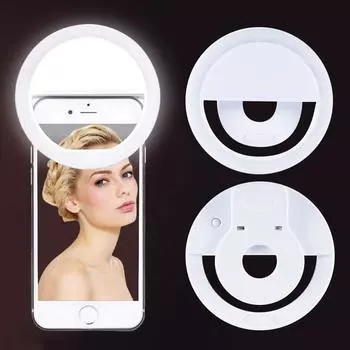 Светодиодное световое кольцо с USB-зарядным устройством для телефона, совместимое с мобильным телефоном розовый