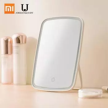 Светодиодное зеркало для макияжа Xiaomi со световым сенсорным переключателем, управление тремя цветовыми температурами, портативное светодиодное зеркало для макияжа, настольное зеркало для общежития белый