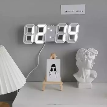 Светодиодные часы для спальни, дома для вас, регулируемые цифровые настенные часы, аксессуары для волос, режим ночного освещения для гостиной, декор 3D, украшение Black Body