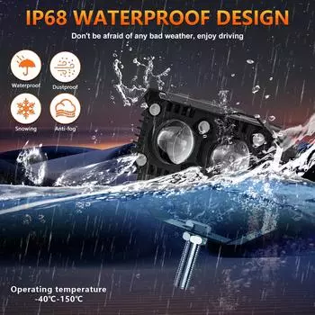 Светодиодные фары дальнего света для мотоциклов, 120 Вт 12000LM 6000K3500K Супер яркие желтые белые прожекторы чёрный