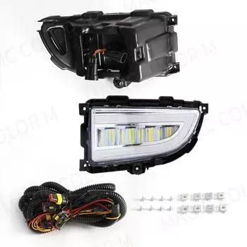 Светодиодные фары DRL для Mitsubishi Lancer 2004 2005 2006 дневные ходовые огни белый желтый указатель поворота передний бампер противотуманная фара 12 В