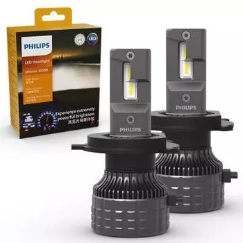 Светодиодные фары Philips H4 [Совместимы с проверкой новых транспортных средств и проверкой ближнего света транспортных средств] 6500K Высокая яркость Высокий световой поток Автомобильные лампы