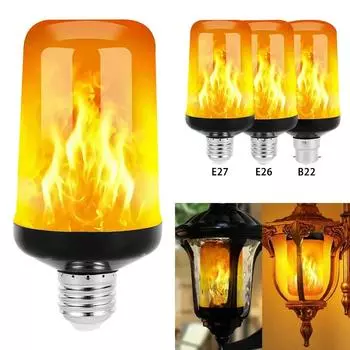 Светодиодные лампочки B22 E27 Flame Light 4 режима для вечеринок, светодиодные лампы с эффектом пламени, имитация огня, лампочки KTV Festival Garden Decor light