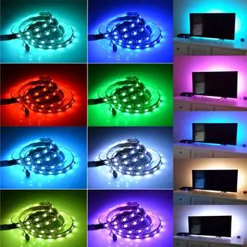 Светодиодные ленты USB 10 м, 5050 люсов, светодиодная лента Rgb, украшение для детской игровой комнаты, 15 м, подсветка телевизора, 5 м, светодиодная настенная цепь для комнаты 1m-IP20 No waterproof