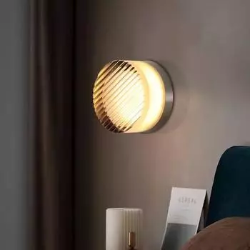 Светодиодные настенные лампы Nordic Anthracite Amber Potato Chips Настенные лампы Backdrop Study Living Room Bedroom Indoor Lighting Decoration Warm white