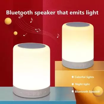 Светодиодные ночники Беспроводные Bluetooth-лампы Портативный аудиодинамик Ночной светильник Настольная лампа с сенсорным управлением Изменение цвета Цветные огни