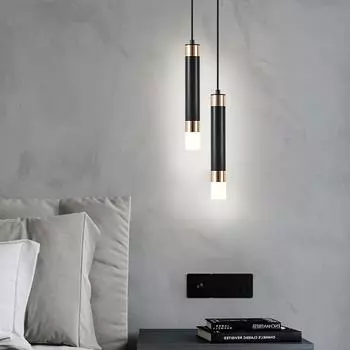 Светодиодные подвесные светильники Nordic luminum, современная гостиная, обеденный стол, люстра, прикроватная тумбочка, прихожая, кухня, бар, внутреннее освещение Natural light 4000K чёрный