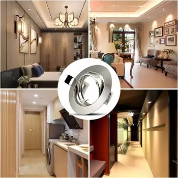 Светодиодные светильники Downlights Frame Round Fixture Adjustable Downlight Led Holders Cut Out for MR16 GU10 Bulb Holder Recessed LED Spot Light белый