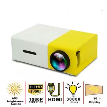 Светодиодный мини-проектор YG300 поддерживает 1080P HDMI USB аудио портативный проектор домашний медиа-видеоплеер