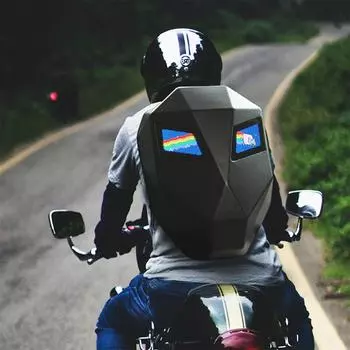 Светодиодный мотоциклетный рюкзак, сумка для ноутбука, мотоциклетный рюкзак, дорожная сумка со светодиодной подсветкой для мотоцикла чёрный