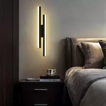 Светодиодный настенный светильник Wire Modern Minimalist Wall Lamp Iron Acrylic Спальня Гостиная Коридор Лестница Бра Скандинавский стиль small