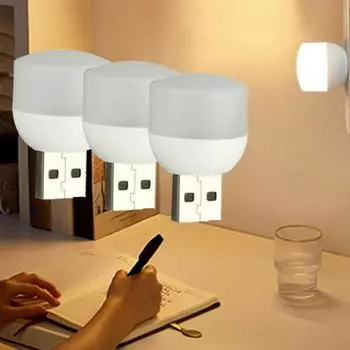 Светодиодный небольшой ночник с USB-разъемом, защита глаз, чтение книг, уличный фонарь для кемпинга, компьютер, зарядное устройство для мобильных устройств White Light