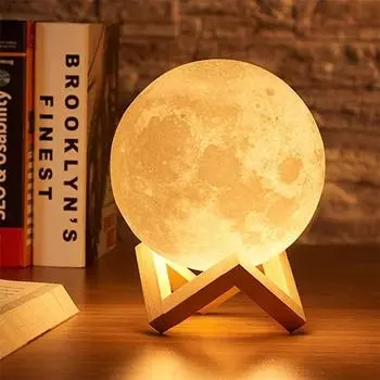 Светодиодный ночник с 3D принтом, лунная лампа, перезаряжаемая смена цвета, 3D свет, сенсорная лунная лампа, детские огни, ночник для дома