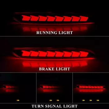 Светодиодный отражатель заднего бампера для Chevrolet Cavalier 2020 2025 2025 Предупреждение о торможении Динамический указатель поворота Автомобильные аксессуары 12 В Smoked Shell