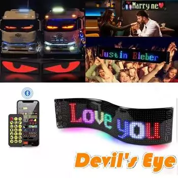 Светодиодный пиксельный экран Devil s Eye Matrix DIY программируемый гибкий RGB-дисплей с управлением по Bluetooth хань синий