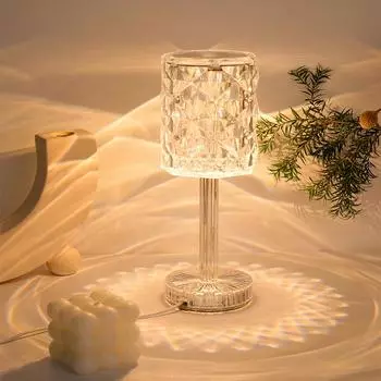 Светодиодный проектор Rose Light 3 цвета USB-разъем Регулируемый романтический бриллиантовый светильник для спальни, украшение рабочего стола, ночник Tricolor белый