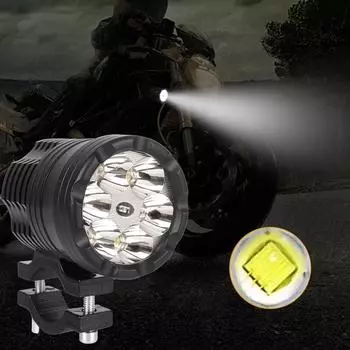 Светодиодный прожектор супер яркий 12 В для BMW Honda Kawasaki Cafe Racer мотоциклетный светильник вспомогательные противотуманные фары в сборе дальний свет чёрный