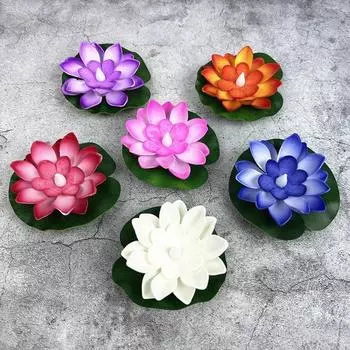 Светодиодный светильник Lotus с плавающим датчиком воды, цветочный светильник для сада, аквариума, праздничные аксессуары для вечеринок, ночник Wishing Lotus белый