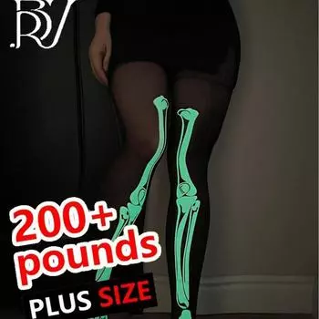 Светящиеся белые колготки Bone Disco JK Halloween - популярные черные светящиеся чулки