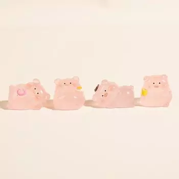 Светящийся мультяшный маленький розовый поросенок Diy аксессуары кремовый клей брелок автомобиль маленькие украшения A4