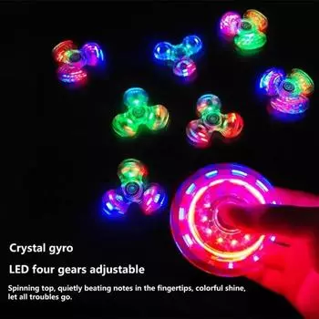 Светящийся светодиодный спиннер Fidget Spinner Hand Top Spinners светится в темноте EDC Figet Spiner Finger Stress Relief прозрачный