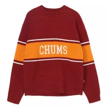 Свитер College Knit Crew Top бордовый [Chums] мужской