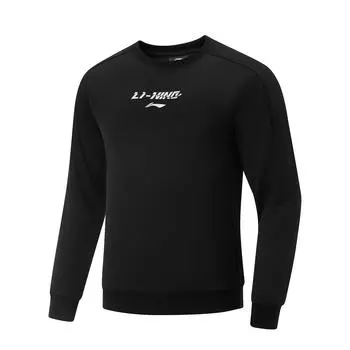 Свитер для настольного тенниса Li Ning, спортивный свитер с длинным рукавом и круглым вырезом, унисекс, черный AWDV281-1 S