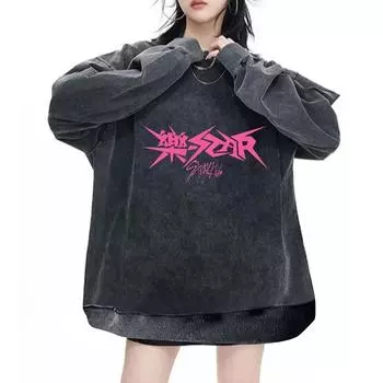 Свитер с круглым вырезом Stray Kids Album Lastar Wash, осенне-зимнее плюшевое пальто с персонализированным принтом, женская одежда