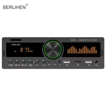 SWM-80B Автомобильный MP3-плеер с двумя USB-портами Bluetooth и громкой связью TF-карта Автомобильный FM-радио Музыкальный плеер чёрный