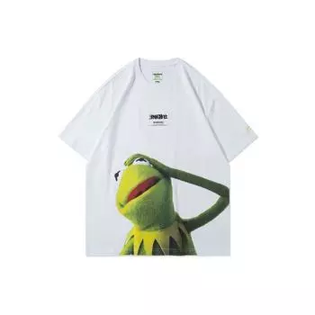 Свободная футболка Li-Ning Disney с мультяшным принтом, топы унисекс, белая AHSR849-1 XL
